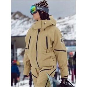 🆕 FREE PEOPLE PACKABLE Blizzard Bliss Shell Zip Jacket IN ANTELOPE COMBO